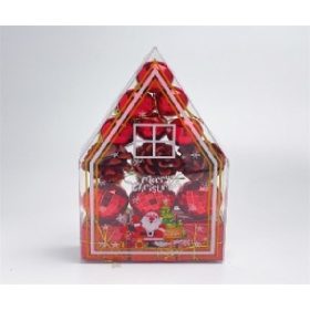   Family brad de Crăciun glob ornament 3cm/6 buc - 4cm/9 buc roșu 15 buc