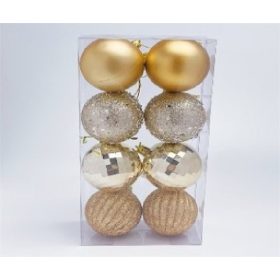 Family brad de Crăciun glob ornament 6cm mixt 8 buc