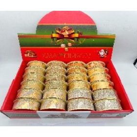 Family de Crăciun szalag 3,8cm x 2,7m auriu 24 buc/display