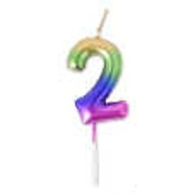 Family számgyertya "2" 9cm holografikus