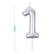Family lumânare cifră "1" 9,5cm argintiu