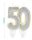 Family lumânare cifră "50" 7,5cm auriu cu margine argintiuporos
