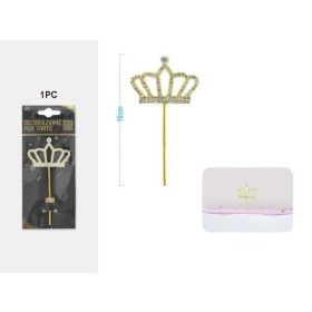 Family tortaornament korona 10cm auriu