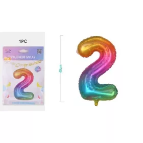 LUFI SZÁMOS "2" M:40CM SZIVÁRVÁNY