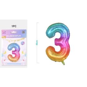 Family balon numerotat "3" m:40cm curcubeu