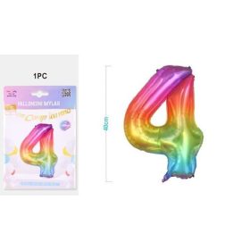 Family balon numerotat "4" m:40cm curcubeu