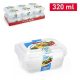 Family ételtároló doboz szett szögletes 2db-os műa. 320ml