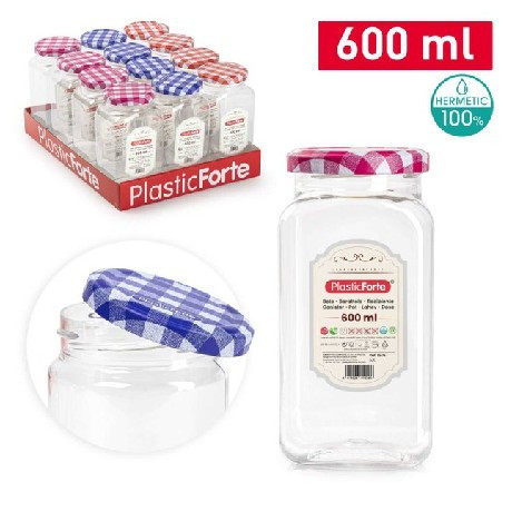 Family tároló 600ml átlátszó műanyag csavaros tetejű