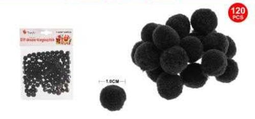 Family pompom fekete 1cm 120db-os