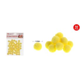 Family pompom galben 1,5cm 50 buc
