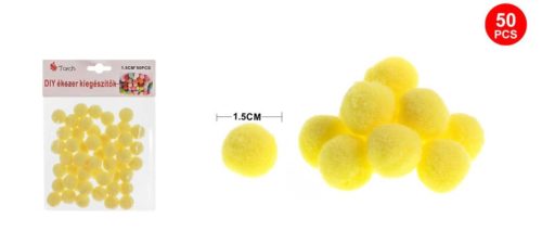Family pompom sárga 1,5cm 50db-os