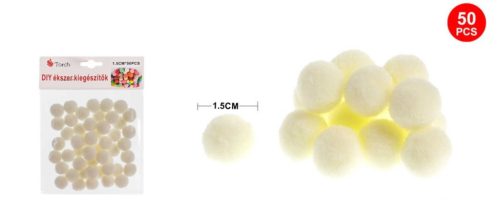 Family pompom bézs 1,5cm 50db-os