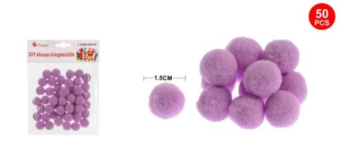 Family pompom lila 1,5cm 50db-os