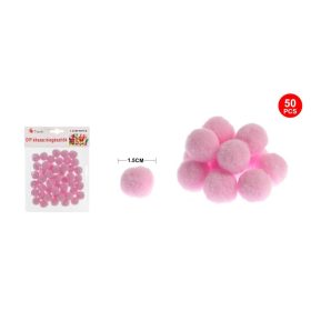 Family pompom roz 1,5cm 50 buc