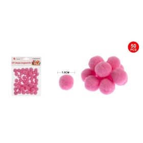 Family pompom sötét roz 1,5cm 50 buc