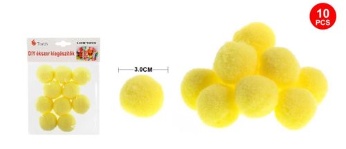 Family pompom sárga 3cm 10db-os