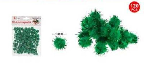 Family pompom csillámos zöld 1cm 120db-os