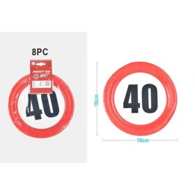 Family hârtiefarfurie "40" 18cm 8 buc