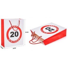 Family dísztasak 26x32x10cm "happy 20 birtday!"