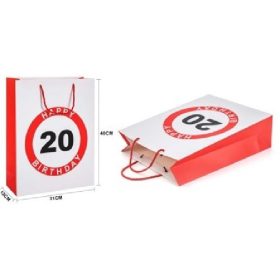 Family dísztasak 31x40x12cm "happy 20 birtday!"