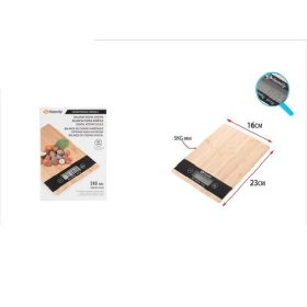 Family konyhai mérleg 16X23cm max:5kg bambusz minta