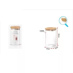 Family üveg tároló bambusz fedőve 1200ml