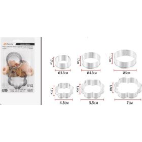   Family kiszúró szett 6db-os virág és kör alakúak max:7x1,7cm