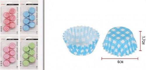 MUFFIN PAPÍR 80DB-OS KOCKÁS 4 FÉLE SZÍN 6X1,7CM