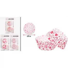   Family muffin hârtie 50 buc 3 modele szivecscuțit minta diam.:9cm