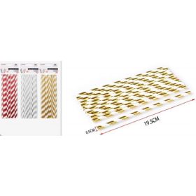 Family szívószál papír 3 féle szín 0,5X19,5XM