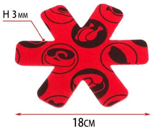 EDÉNYALÁTÉT HATSZÖGLETŰ ÁTM:18CM PIROS