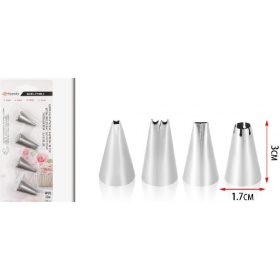 DÍSZÍTŐCSŐ SZETT FÉM 1,7X3CM 4DB-OS