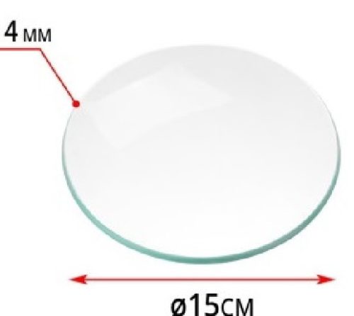 ÜVEGLAP KEREK 15CM D:4MM