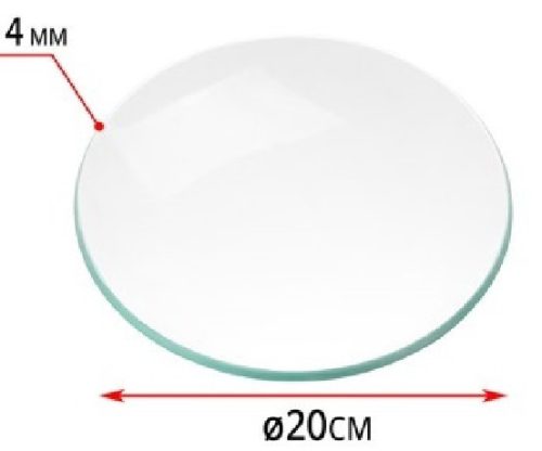 ÜVEGLAP KEREK 20CM D:4MM