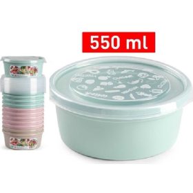   Family recipient pentru alimente cutie rotund plastic cu capac 0,55l