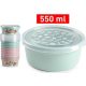 Family recipient pentru alimente cutie rotund plastic cu capac 0,55l