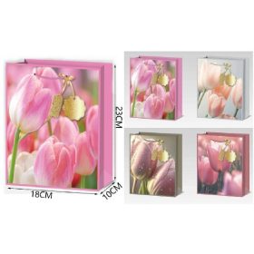 DÍSZTASAK 18X23X10CM TULIPÁNOK 4F.