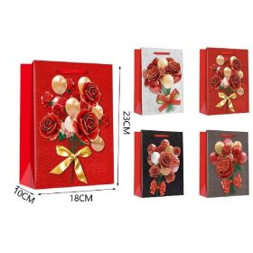 Family dísztasak 18x23x10cm rózsacsokor 4f.