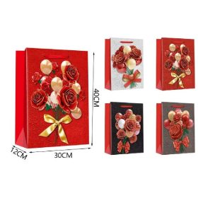 Family dísztasak 30x40x12cm rózsacsokor 4f.