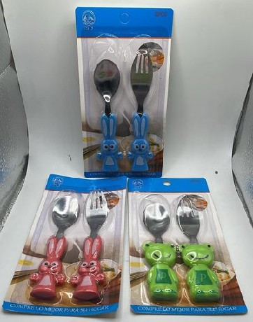 Family gyerek evőeszköz szett 2db-os 14-15cm 3f.