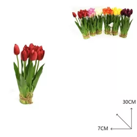Family művirág tulipán 3 szálas 40cm több féle sz.
