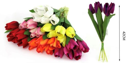 Family művirág tulipán 3 szálas 42cm több féle sz.
