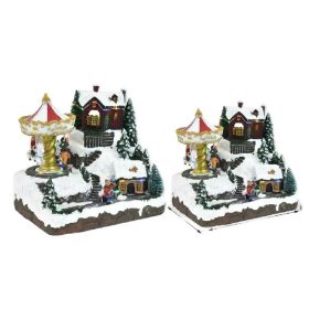 Family ornament oraș de Crăciun 20x20x14cm