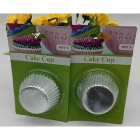 Family muffin hârtie 50 buc 7cm argintiu