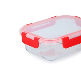   Family recipient pentru alimente 620ml 18,2x13,5x6cm de borosilicat sticlă + plastic cu clips capac