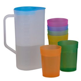 Family carafă paharral 6 modele 7 buc 24x16,5x10cm pp