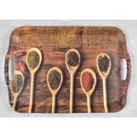   Family tálca füllel 35,7*25,5*2,3cm műa, fakanál+fűszerek