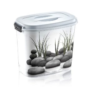   Family recipient cutie cu clemă cu capac 6,9 l 18x28,5x24cm, "cu pietre"