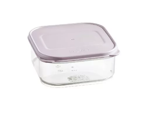 TÁROLÓDOBOZ SZÖGLETES MŰA. TETŐVEL 530ML, 4 SZÍN "NANO" 5,5*12*12,3CM