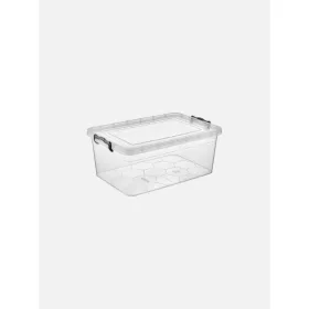   TÁROLÓDOBOZ SZÖGL. MŰA. PATENTZÁRAS TETŐVEL VÍZT./SZÜRKE 5L "ECO" 12,8*31*20CM